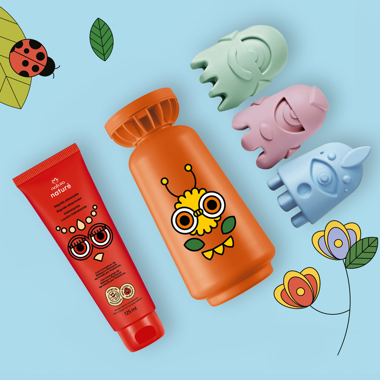 Hidratante e shampoo do Kit Naturé