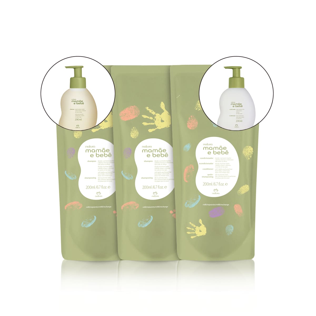 1767256354 505 Kit Refis Shampoo e Condicionador Mamae e Bebe 3 produtos