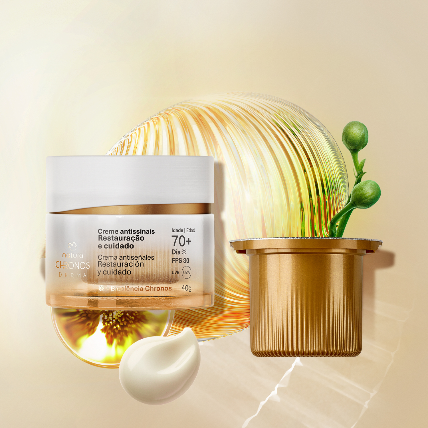 Creme Antissinais Chronos Derma em uso