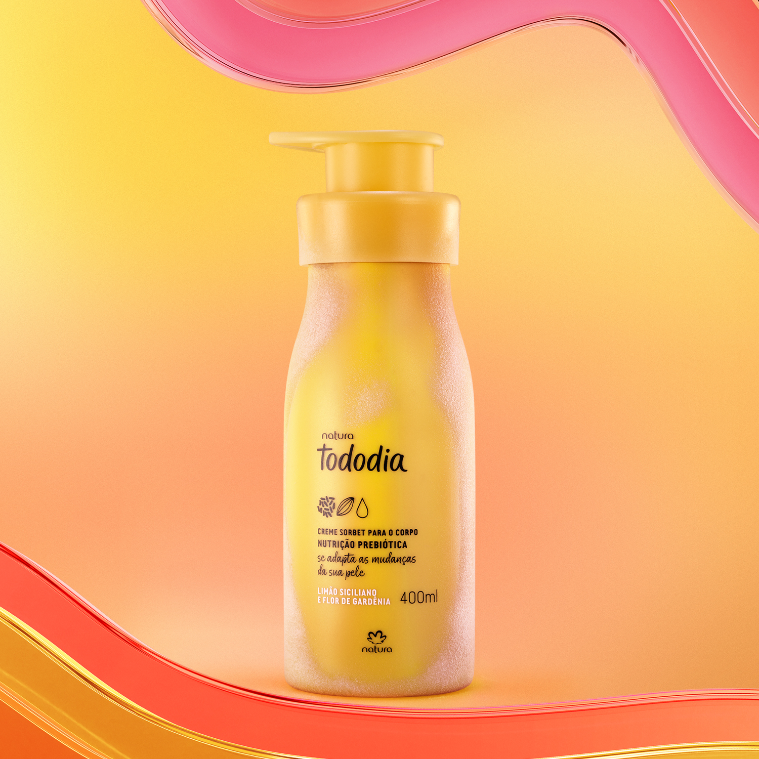 Creme Desodorante Nutritivo Tododia Limão Siciliano e Flor de Gardênia 3 Visual mobile do Creme Tododia com efeito refrescante
