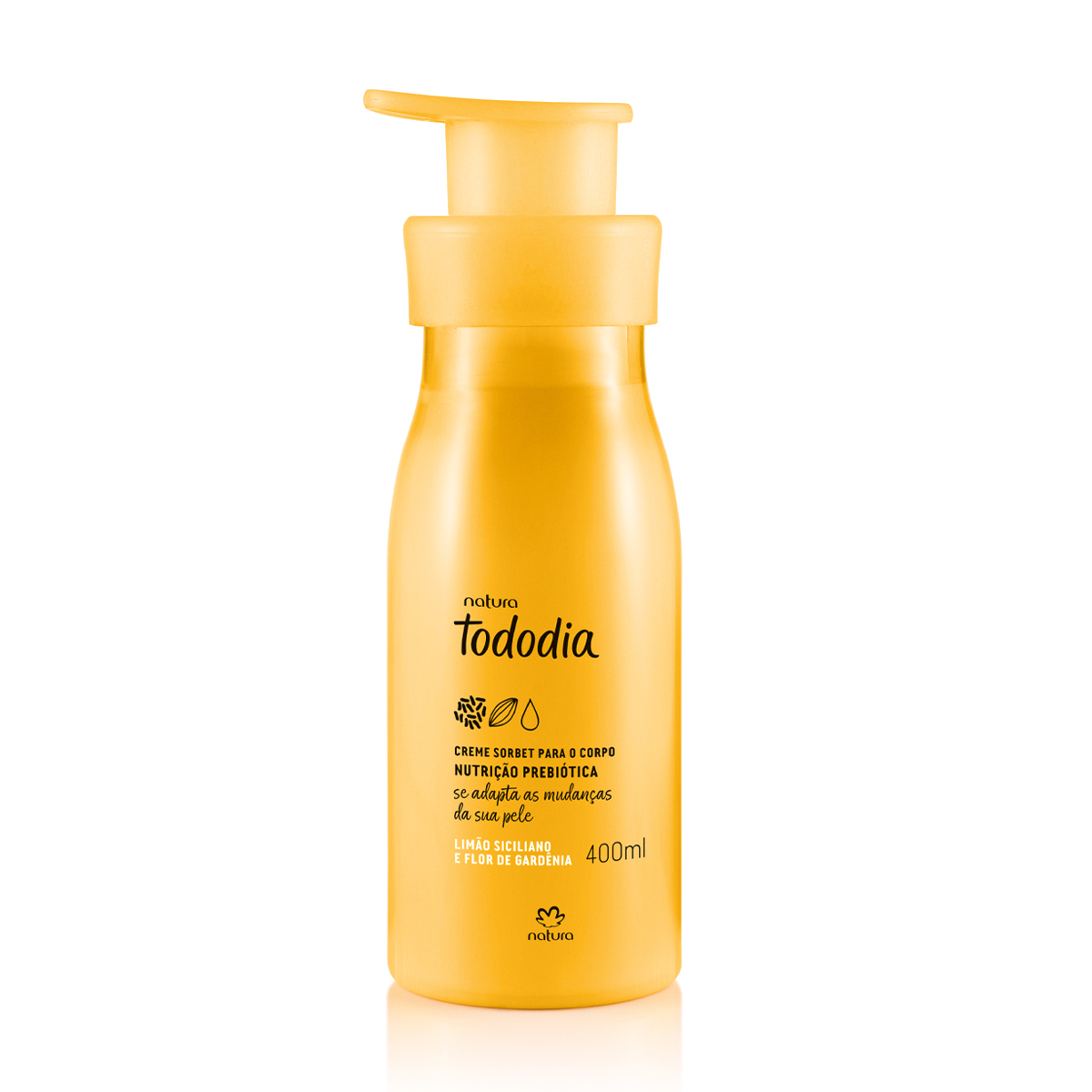 Creme Desodorante Nutritivo Tododia Limão Siciliano e Flor de Gardênia 4 Close-up da textura gel do Creme Desodorante Nutritivo Tododia