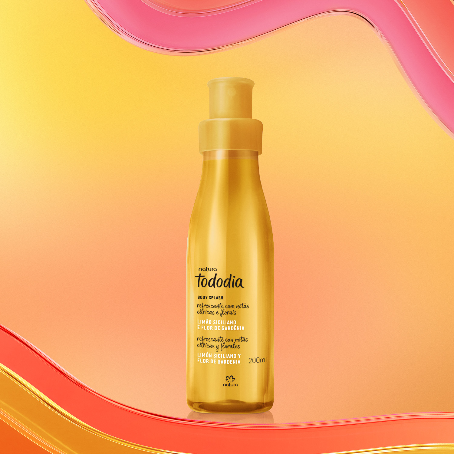 Frasco do body splash em visual mobile