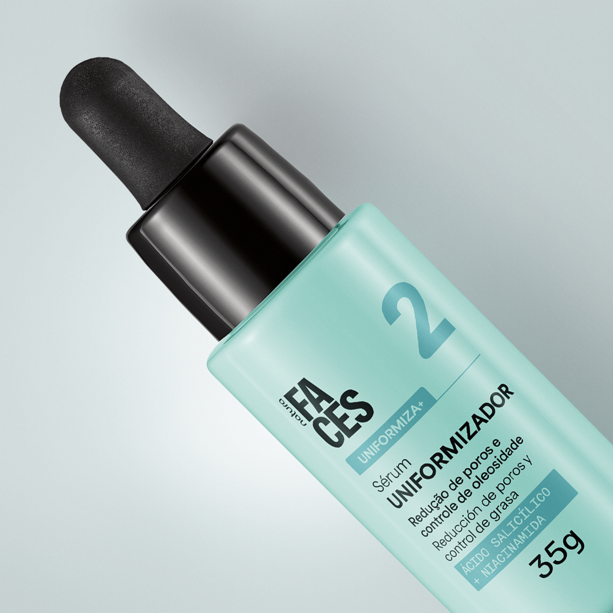 Embalagem elegante do Sérum Facial Uniformizador