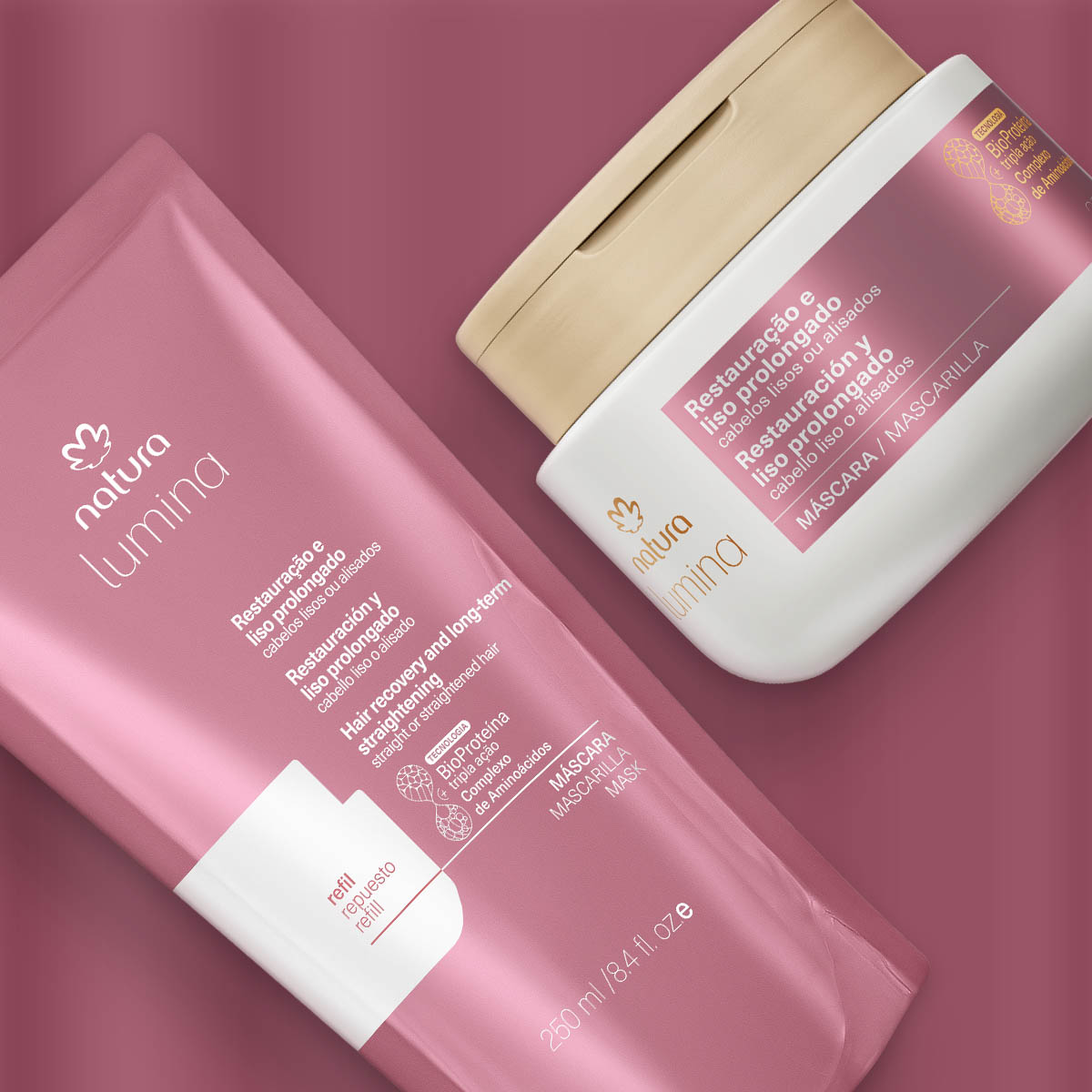 1767650059 324 Kit Mascara com Refil Lumina Restauracao e Liso Prolongado