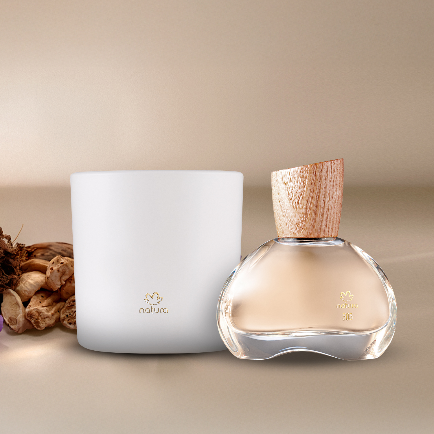 Kit Eau de Parfum Natura 505 Íris Priprioca e Vela Perfumada 774 Rosa Capitiú (2 produtos) 4 1767805102 92 Kit Eau de Parfum Natura 505 Iris Priprioca e Vela