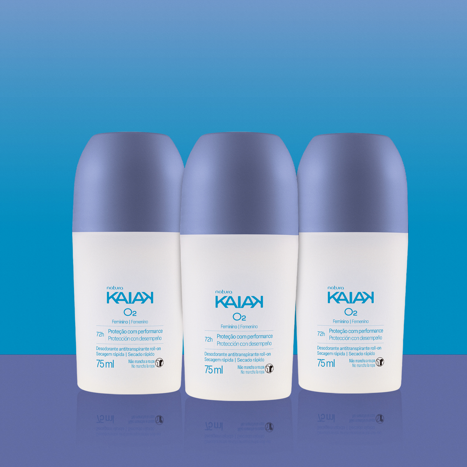 1767867875 467 Kit Desodorante Antitranspirante Roll on Kaiak O2 Feminino 3 unidades