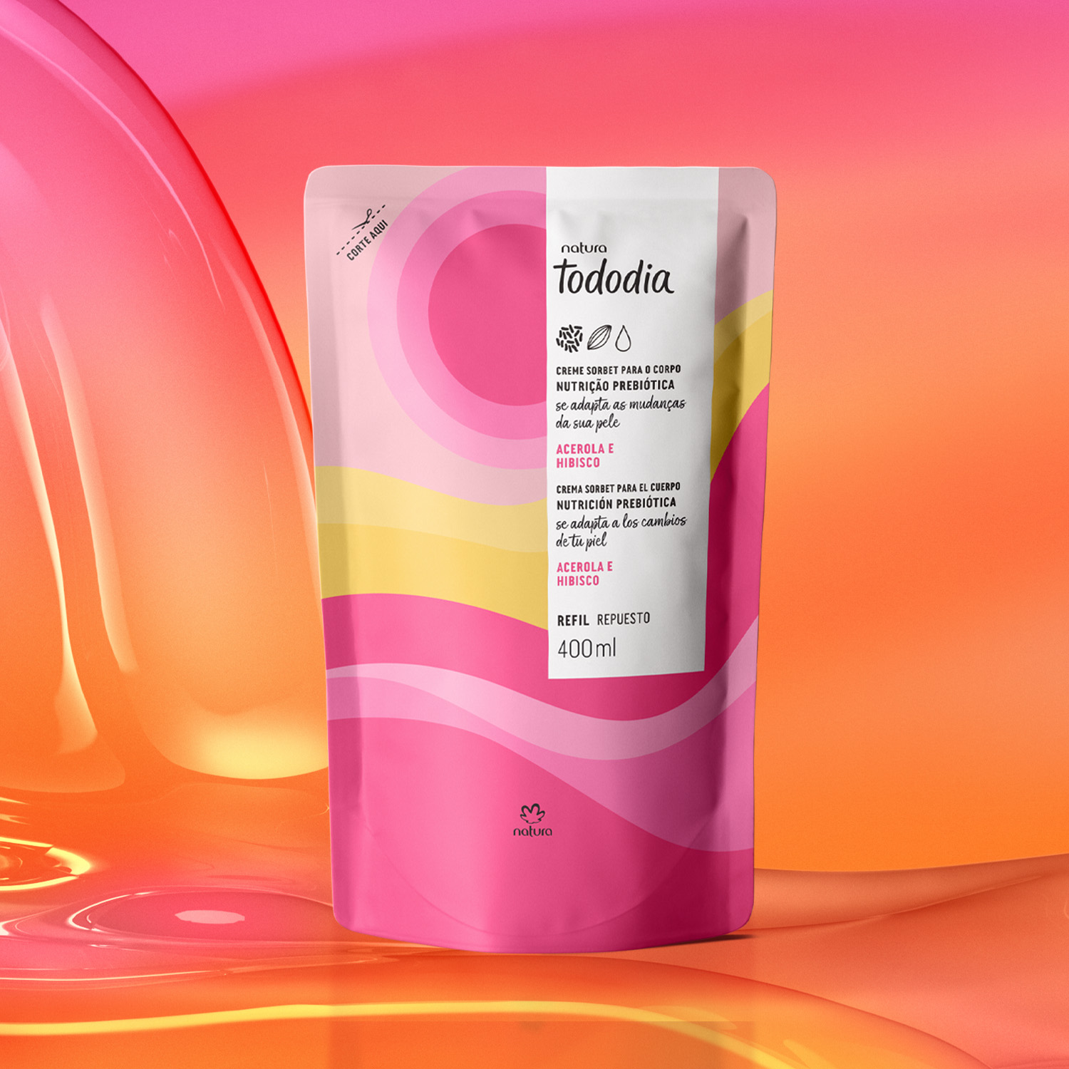 1767906928 479 Refil Creme Sorbet Desodorante Nutritivo para o Corpo Tododia Acerola