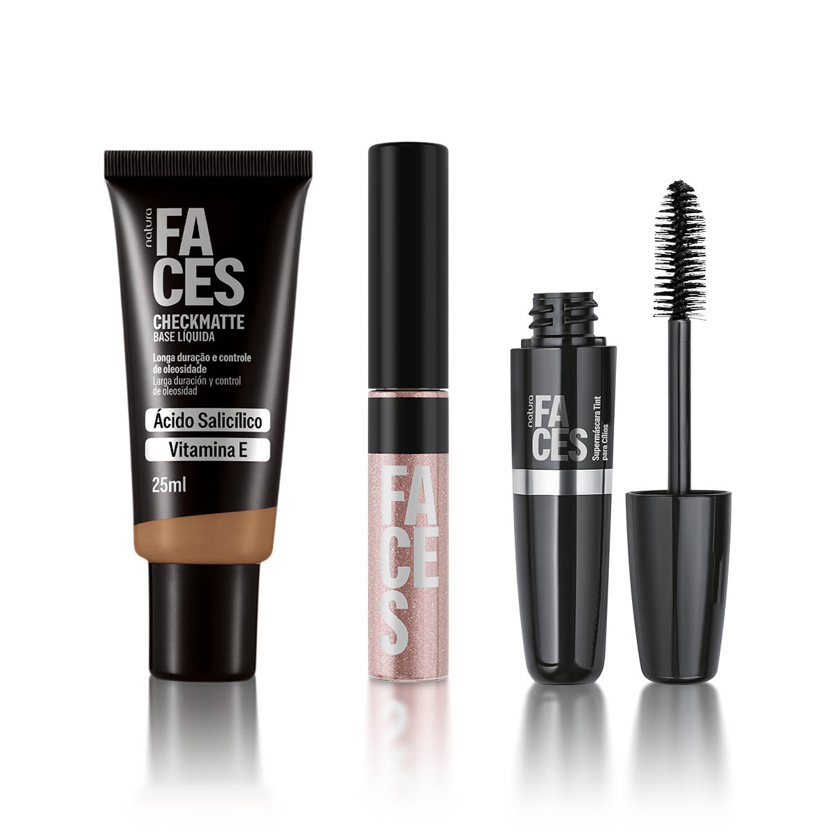 1767946953 732 Kit Faces Base Checkmatte Mascara de Cilios Tint e Gloss