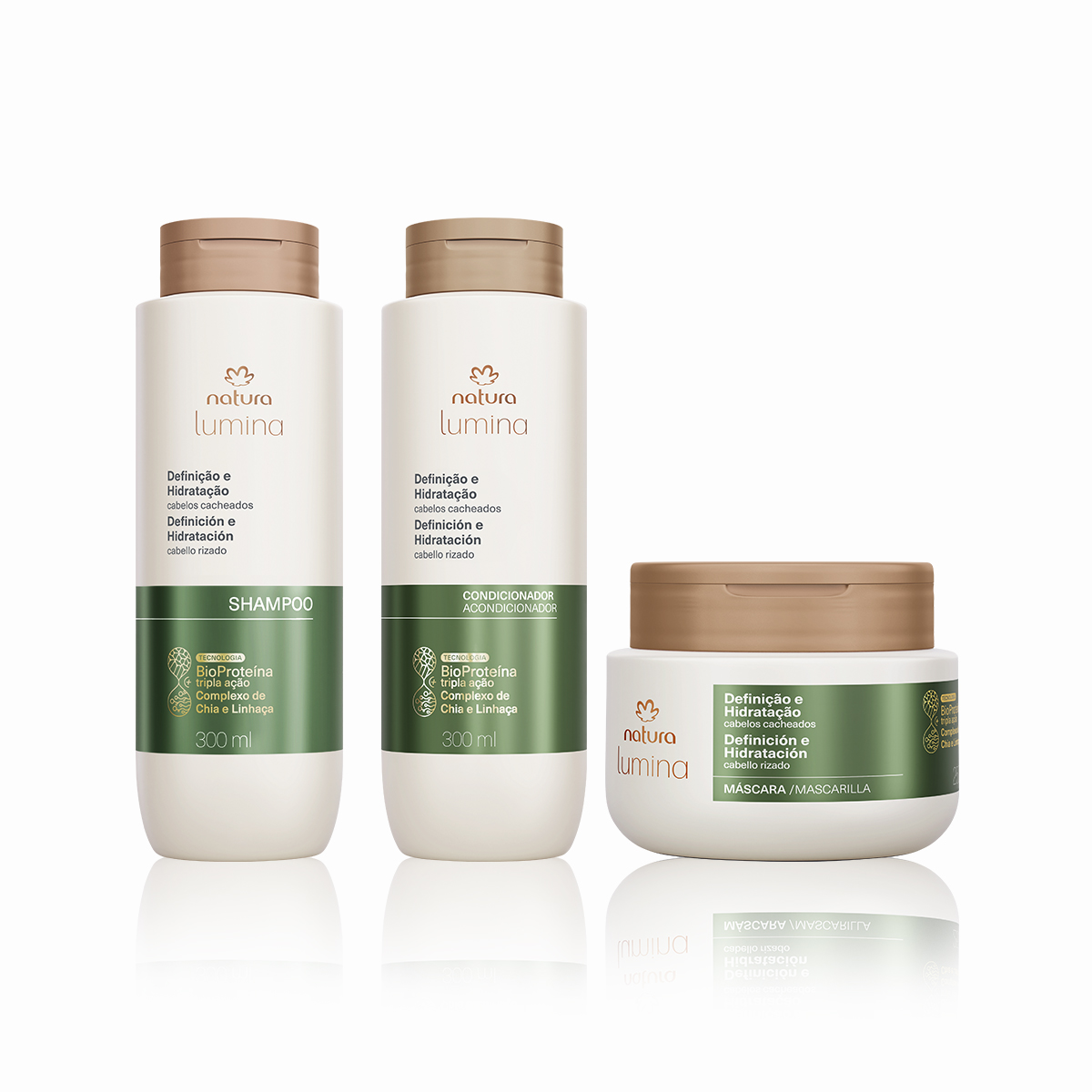 Kit Lumina Cacheados Shampoo, Condicionador e Máscara (3 produtos) 4 1767985483 598 Kit Lumina Cacheados Shampoo Condicionador e Mascara 3 produtos