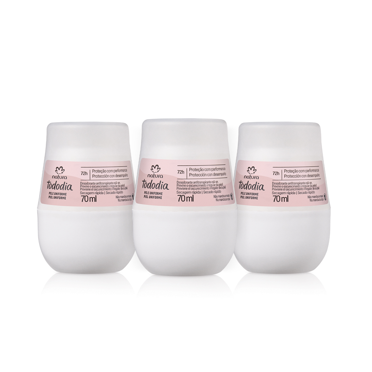 1768010162 407 Kit Desodorante Antitranspirante Roll on Tododia Pele Uniforme 3 unidades