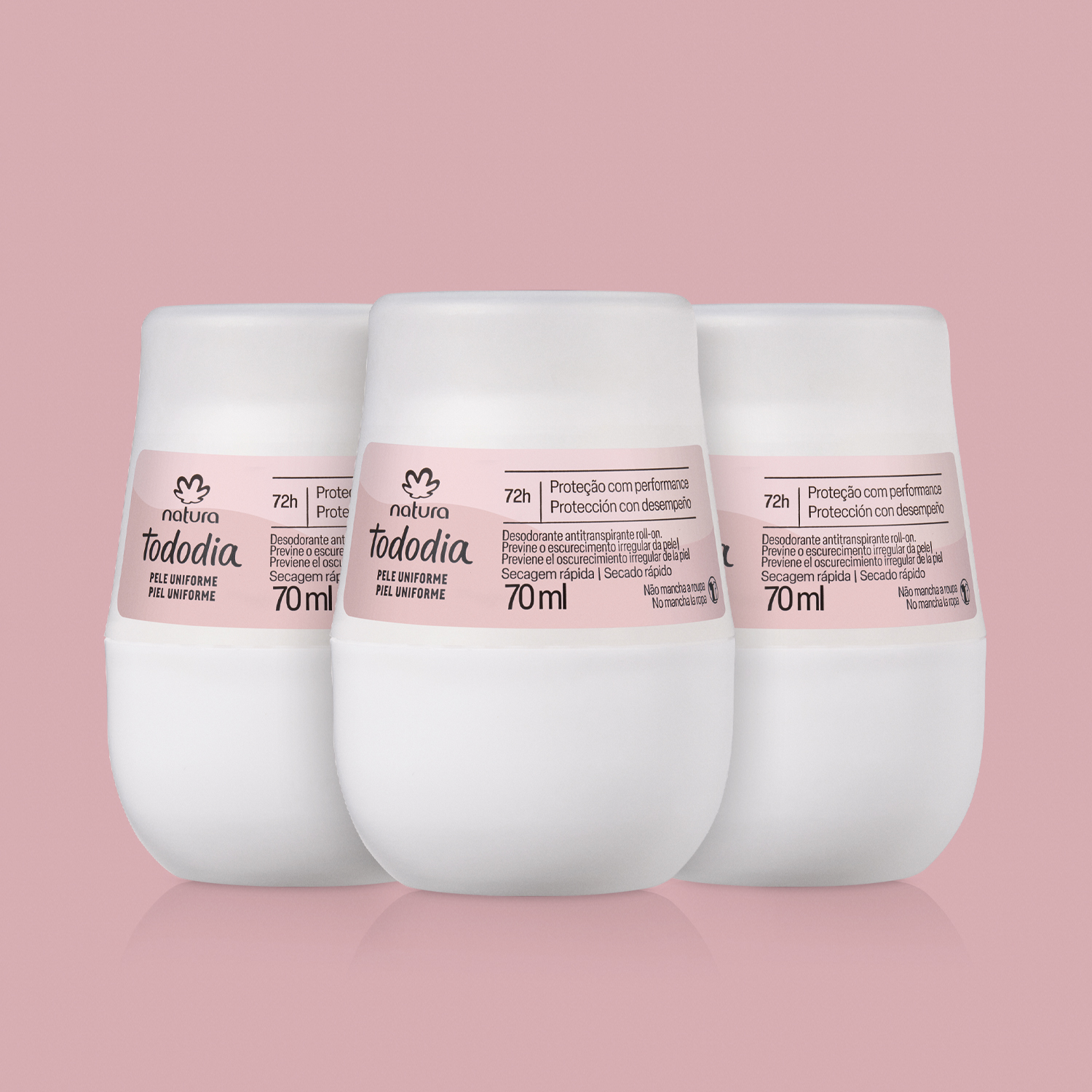 1768010162 859 Kit Desodorante Antitranspirante Roll on Tododia Pele Uniforme 3 unidades