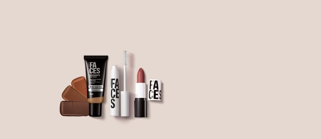 Kit Faces Base Checkmatte, Máscara Incolor e Batom Matte