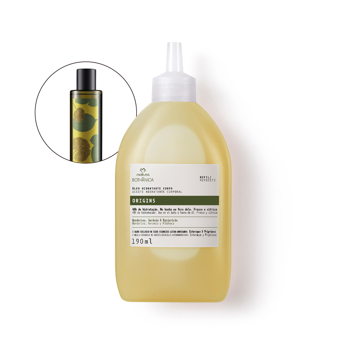 1768059690 363 Refil Oleo Hidratante Corporal Bothanica Origins 190 ml