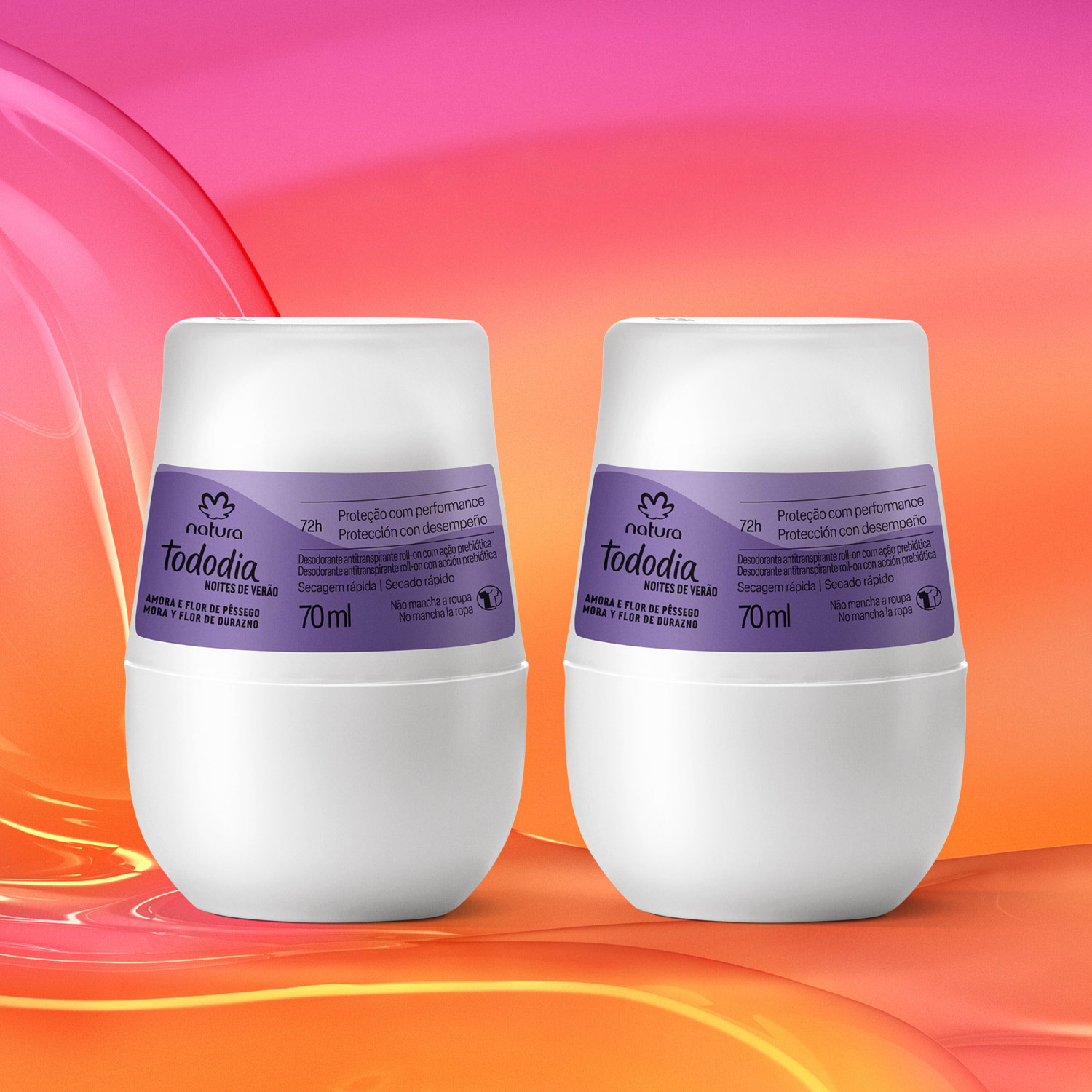 1768104864 387 Kit Desodorante Antitranspirante Roll on Tododia Amora e Flor de Pessego