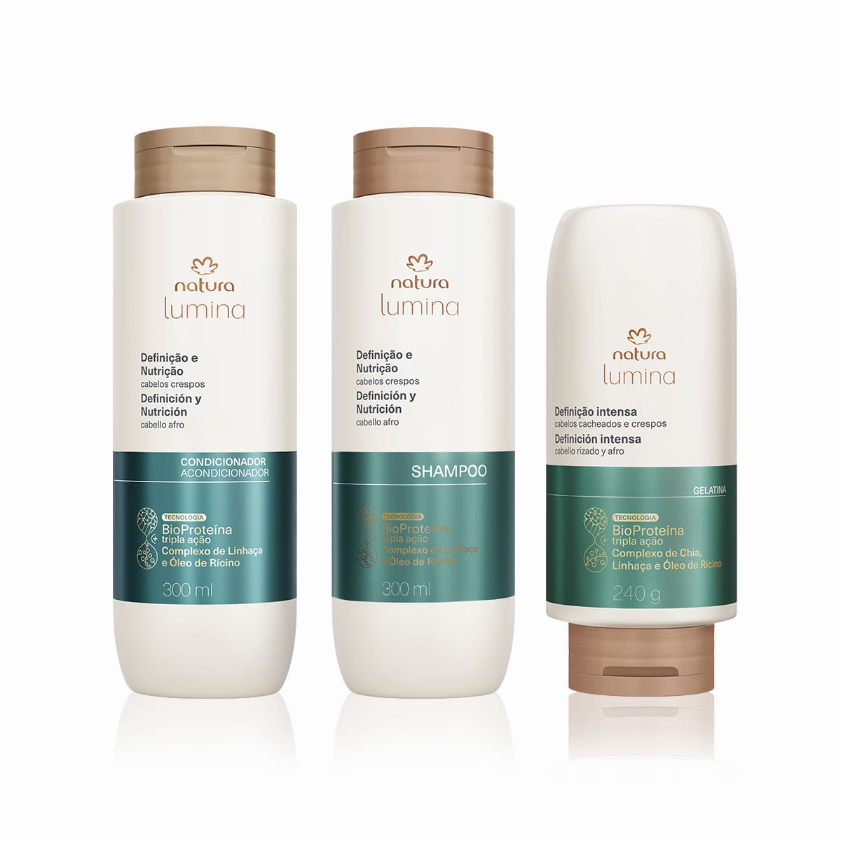 1768268856 503 Kit Lumina Crespos Shampoo Condicionador e Gelatina 3 produtos