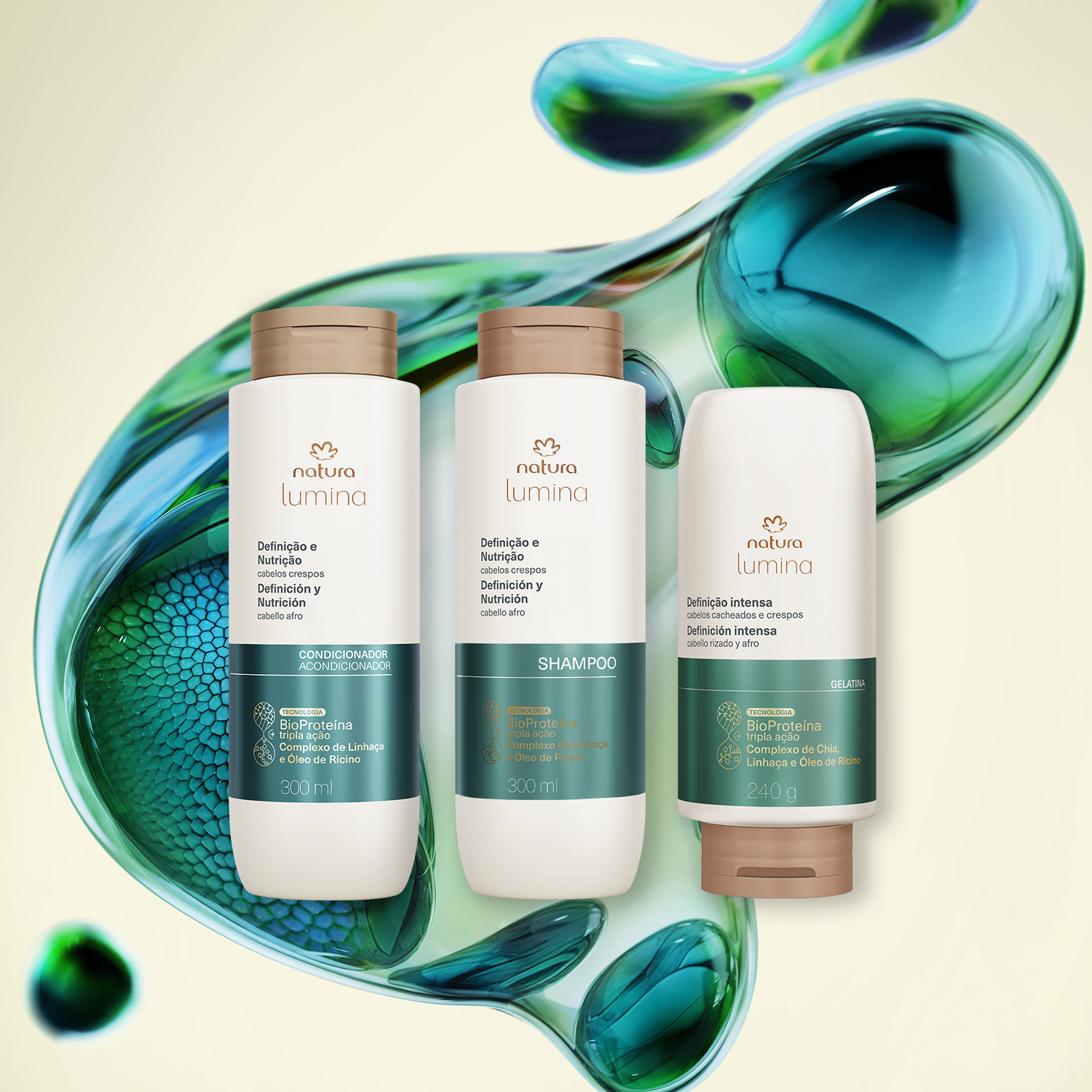 1768268856 938 Kit Lumina Crespos Shampoo Condicionador e Gelatina 3 produtos