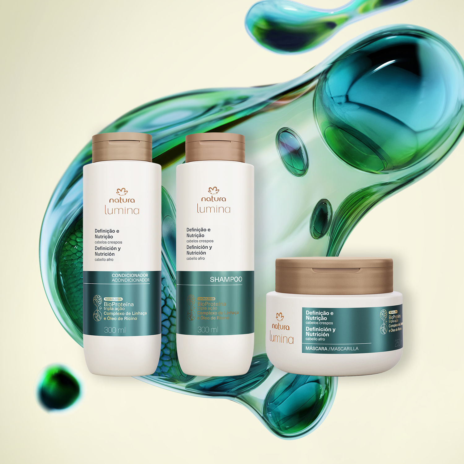 Kit Lumina Cabelos Crespos Shampoo, Condicionador e Máscara (3 produtos) 3 1768275337 291 Kit Lumina Cabelos Crespos Shampoo Condicionador e Mascara 3 produtos
