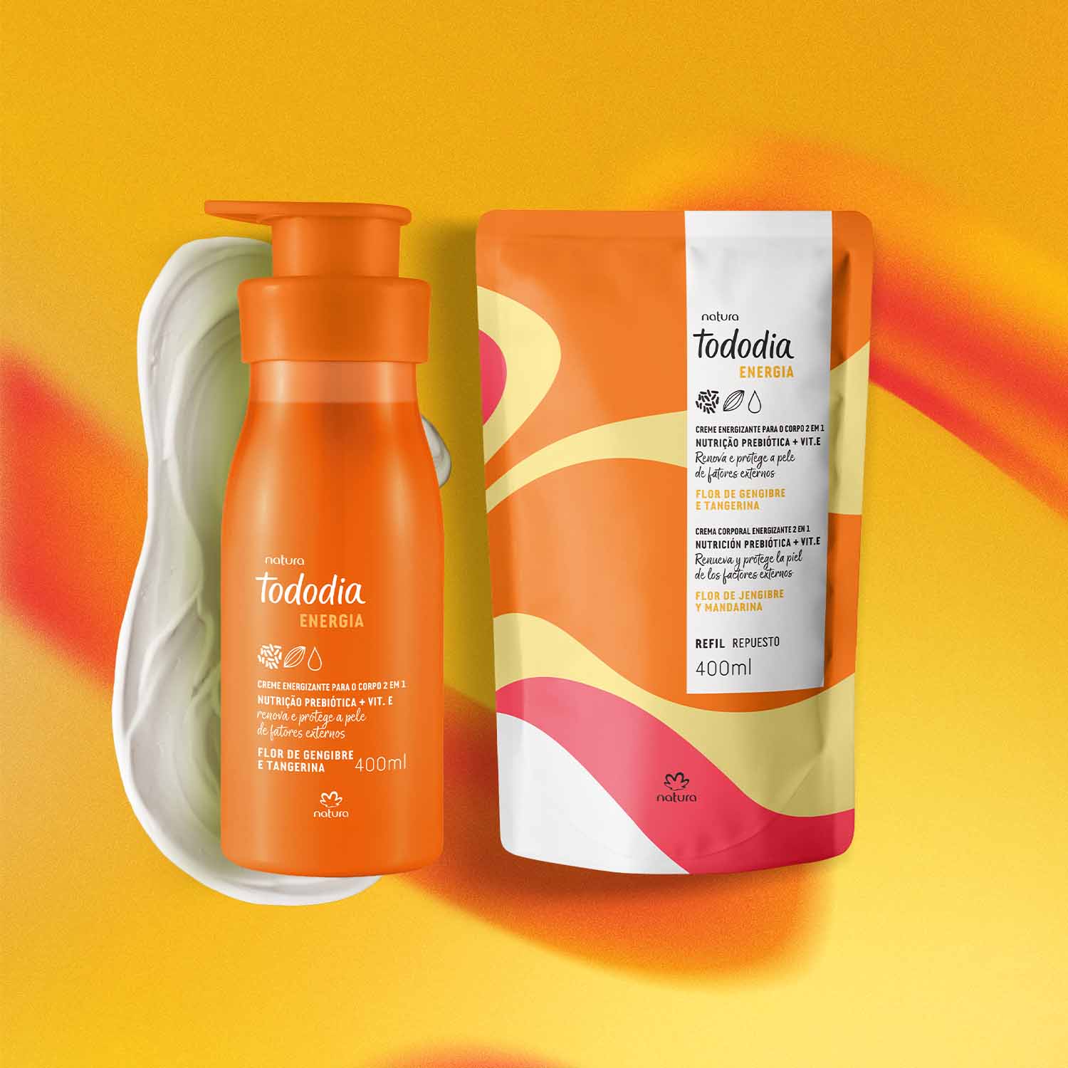 Kit Creme Nutritivo com Refil Tododia Energia Flor de Gengibre e Tangerina 3 1768314778 376 Kit Creme Nutritivo com Refil Tododia Energia Flor de Gengibre