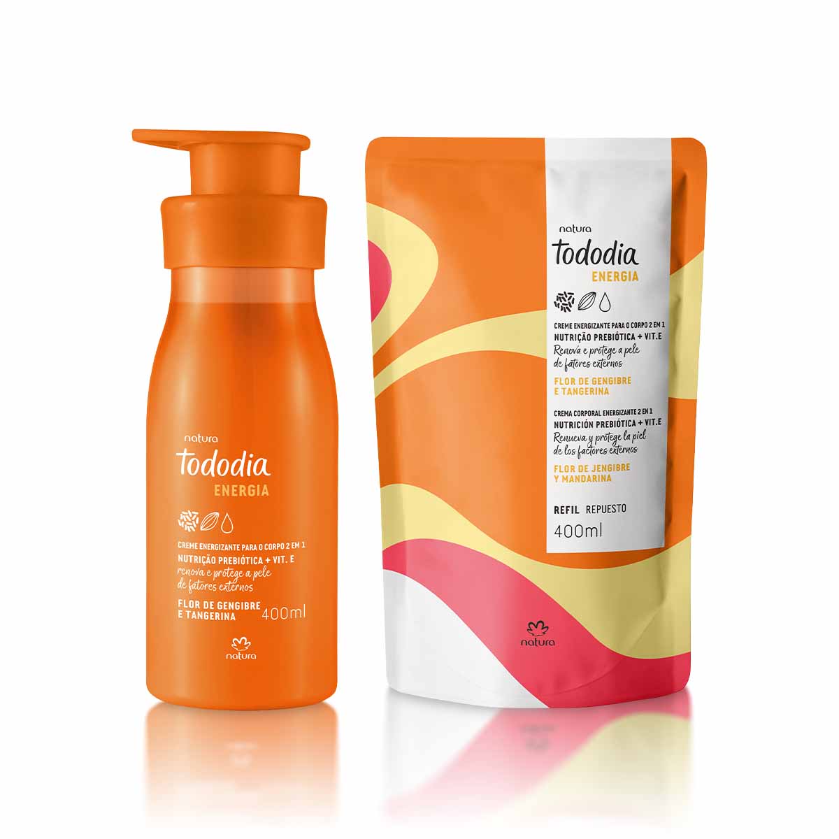 Kit Creme Nutritivo com Refil Tododia Energia Flor de Gengibre e Tangerina 4 1768314778 394 Kit Creme Nutritivo com Refil Tododia Energia Flor de Gengibre