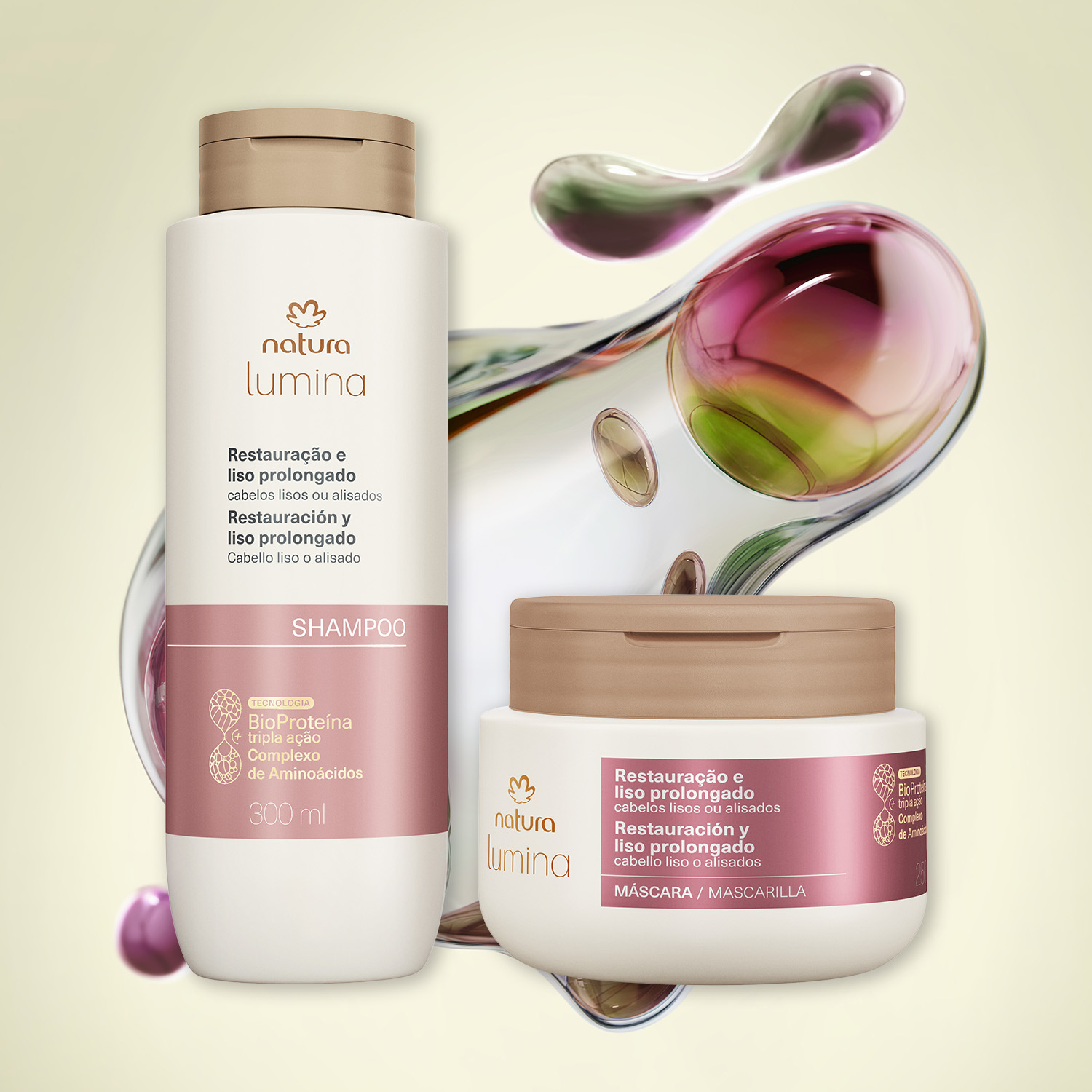 1768345218 11 Kit Lumina Restauracao e Liso Prolongado Shampoo e Mascara