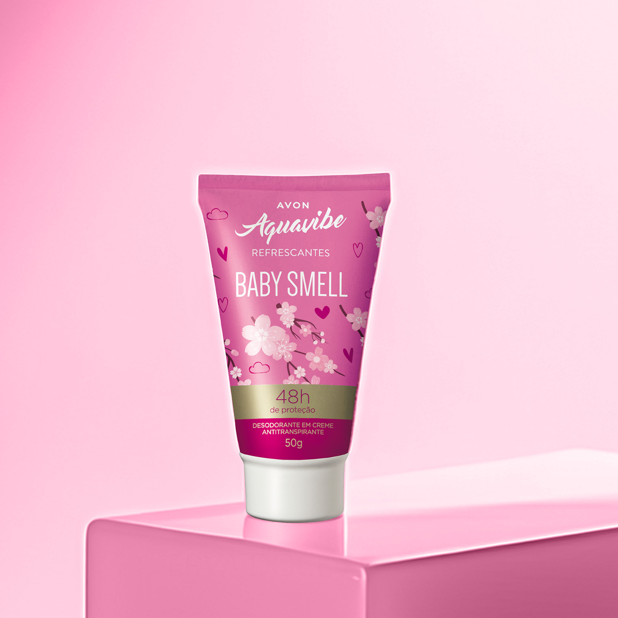 1768491223 75 Desodorante em Creme Antitranspirante 48h de Protecao Aquavibe Baby Smell