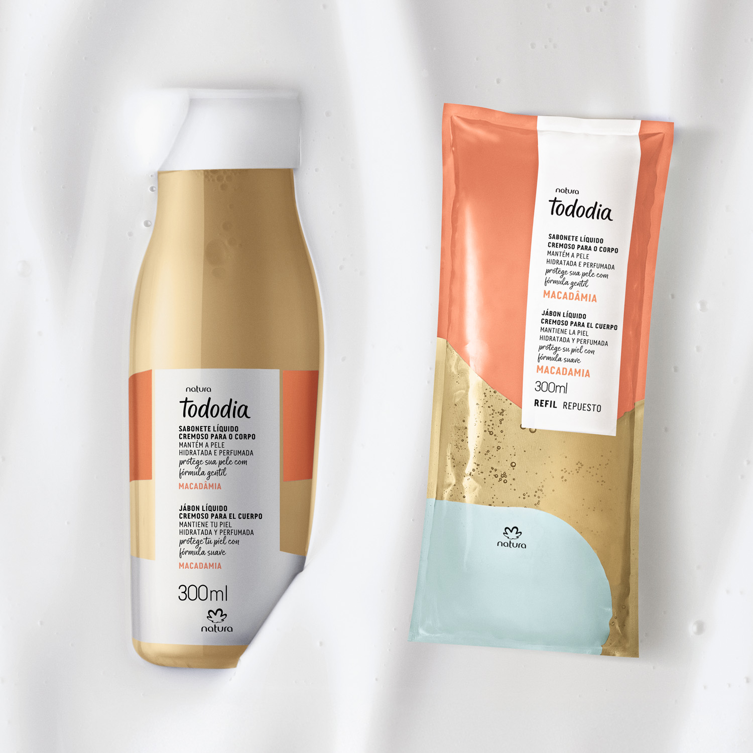 Kit Sabonete Líquido Cremoso para o Corpo com Refil Tododia Macadâmia (2 produtos) 4 1769568602 583 Kit Sabonete Liquido Cremoso para o Corpo com Refil Tododia