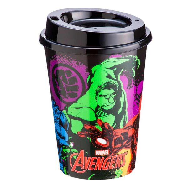 Loja 32 Copo Com Tampa Café Avengers