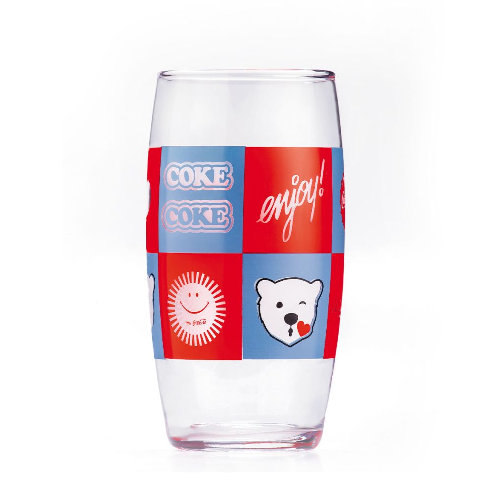 Copo de Vidro Coca-Cola Xadrez Coke