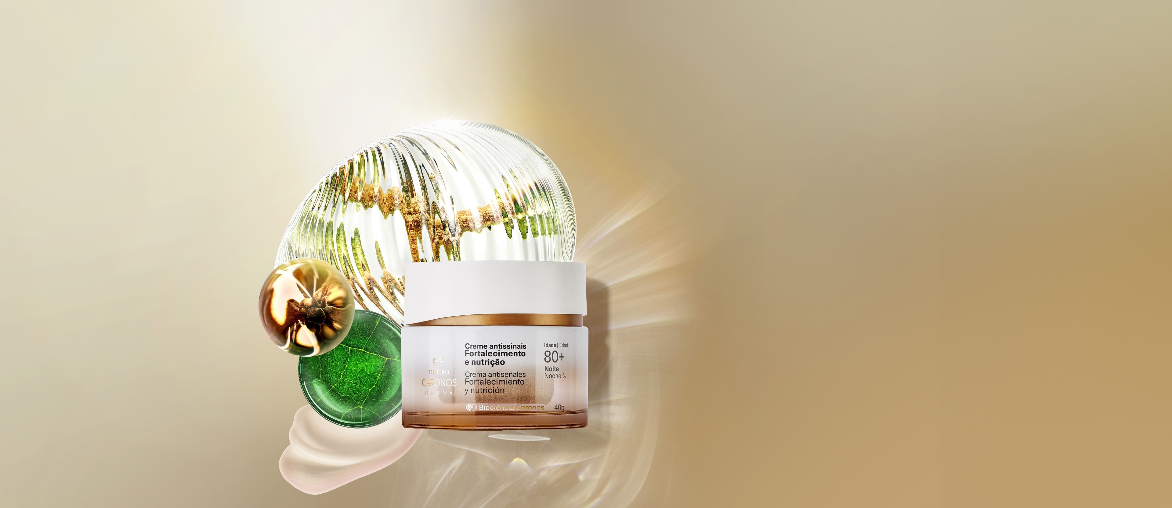 Creme Antissinais Fortalecimento e Nutricao 80 Noite Chronos Derma