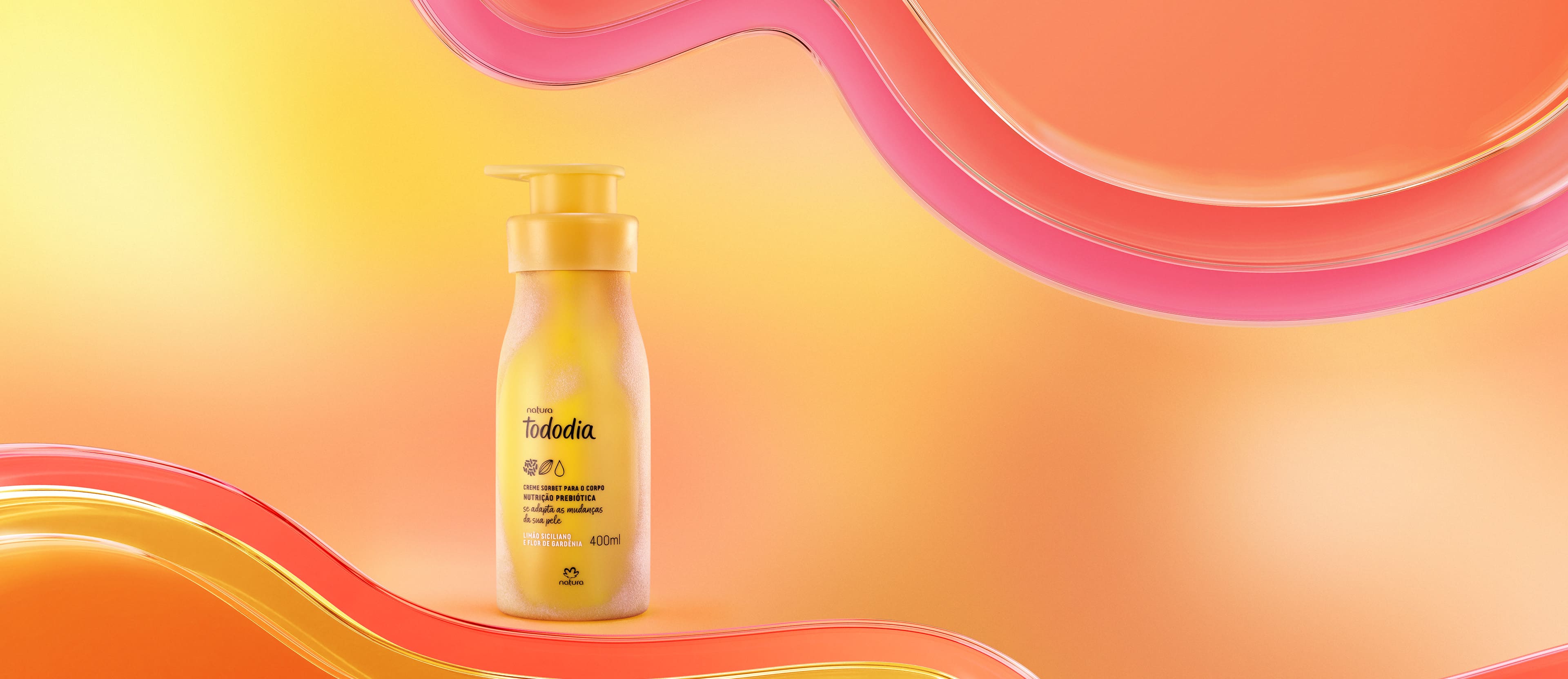 Creme Desodorante Nutritivo Tododia Limão Siciliano e Flor de Gardênia 2 Creme Tododia Limão Siciliano e Flor de Gardênia em embalagem elegante