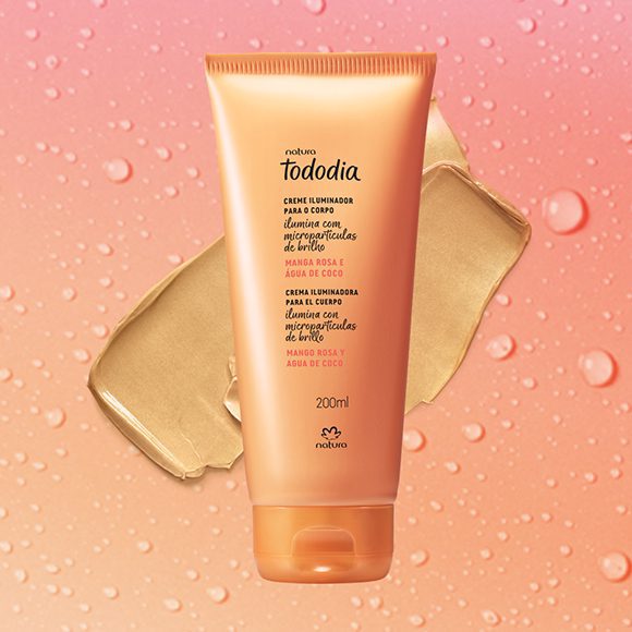 Creme Iluminador para o Corpo Tododia Manga Rosa e Água de Coco