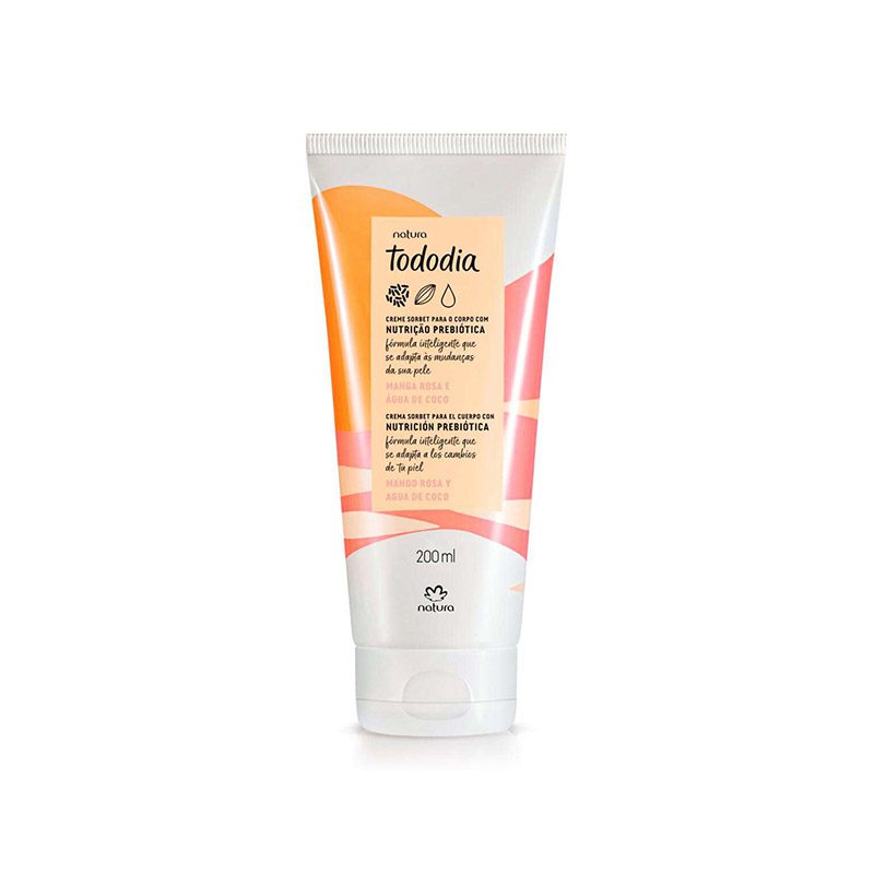 Creme Sorbet Desodorante Nutritivo para o Corpo Tododia Manga Rosa e Água de Coco – 200 ml