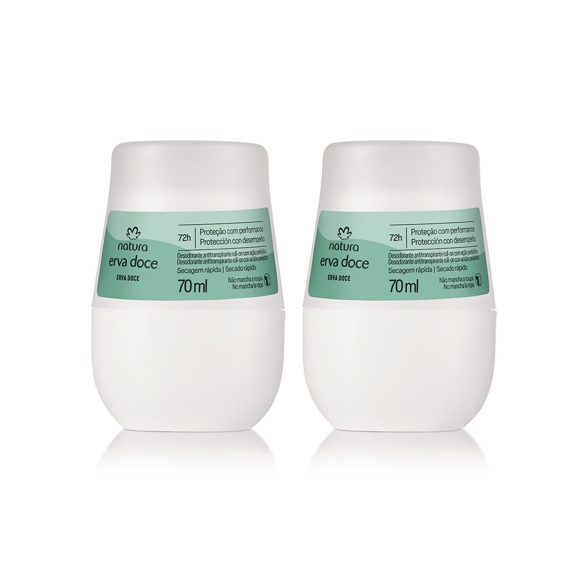 Kit Desodorante Antitranspirante Roll on Erva Doce 2 unidades