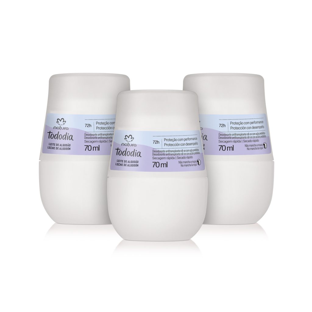 Kit Desodorante Antitranspirante Roll-on Tododia Algodão (3 unidades)