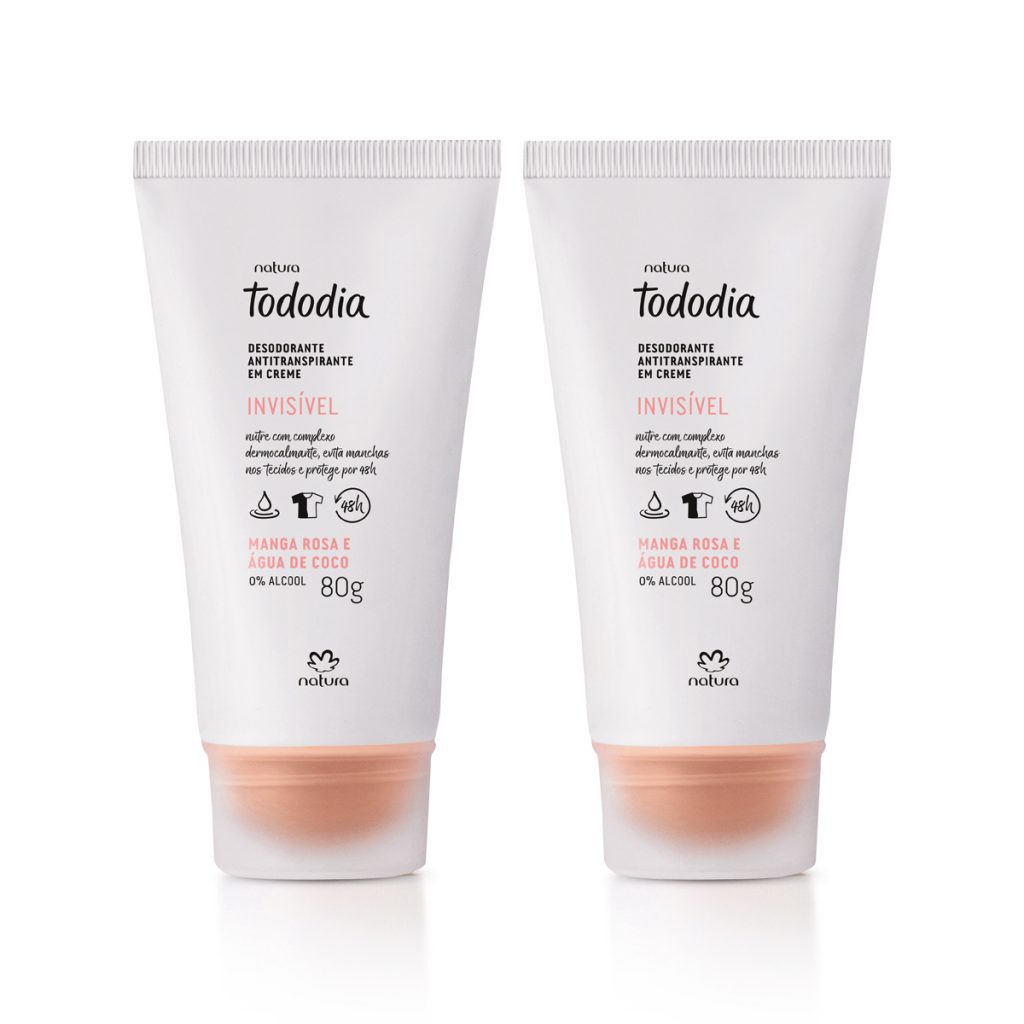 Kit Desodorante Antitranspirante em Creme Tododia Manga Rosa e Água de Coco (2 unidades)
