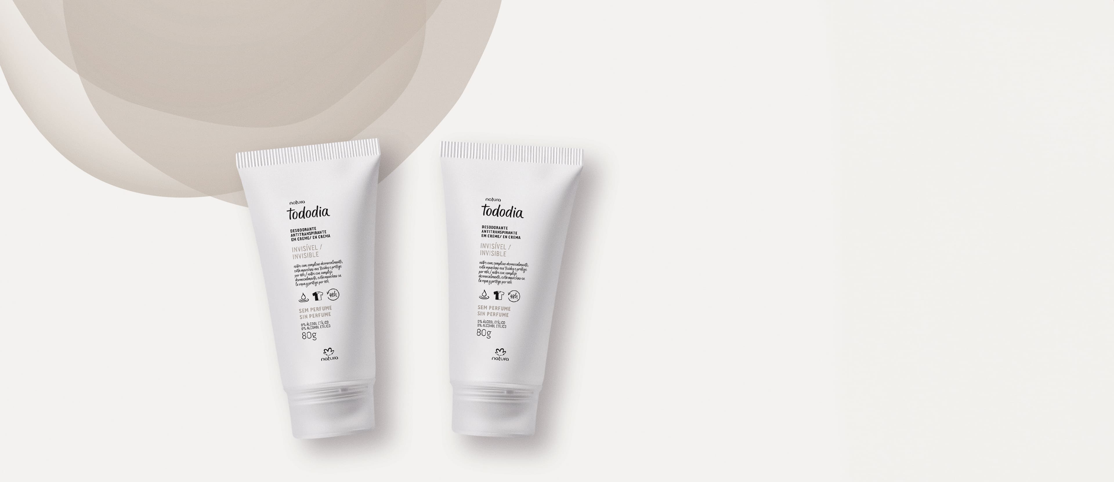 Kit Desodorante Antitranspirante em Creme Tododia Sem Perfume 2 unidades