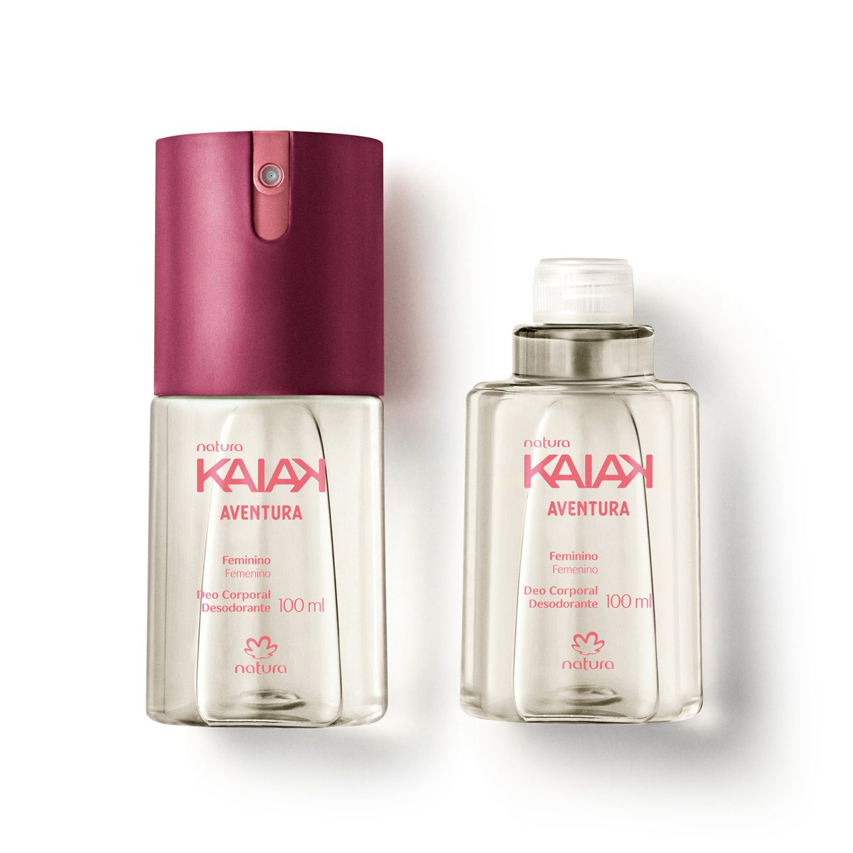 Kit Desodorante Corporal Kaiak Aventura Feminino com Refil 2 produtos