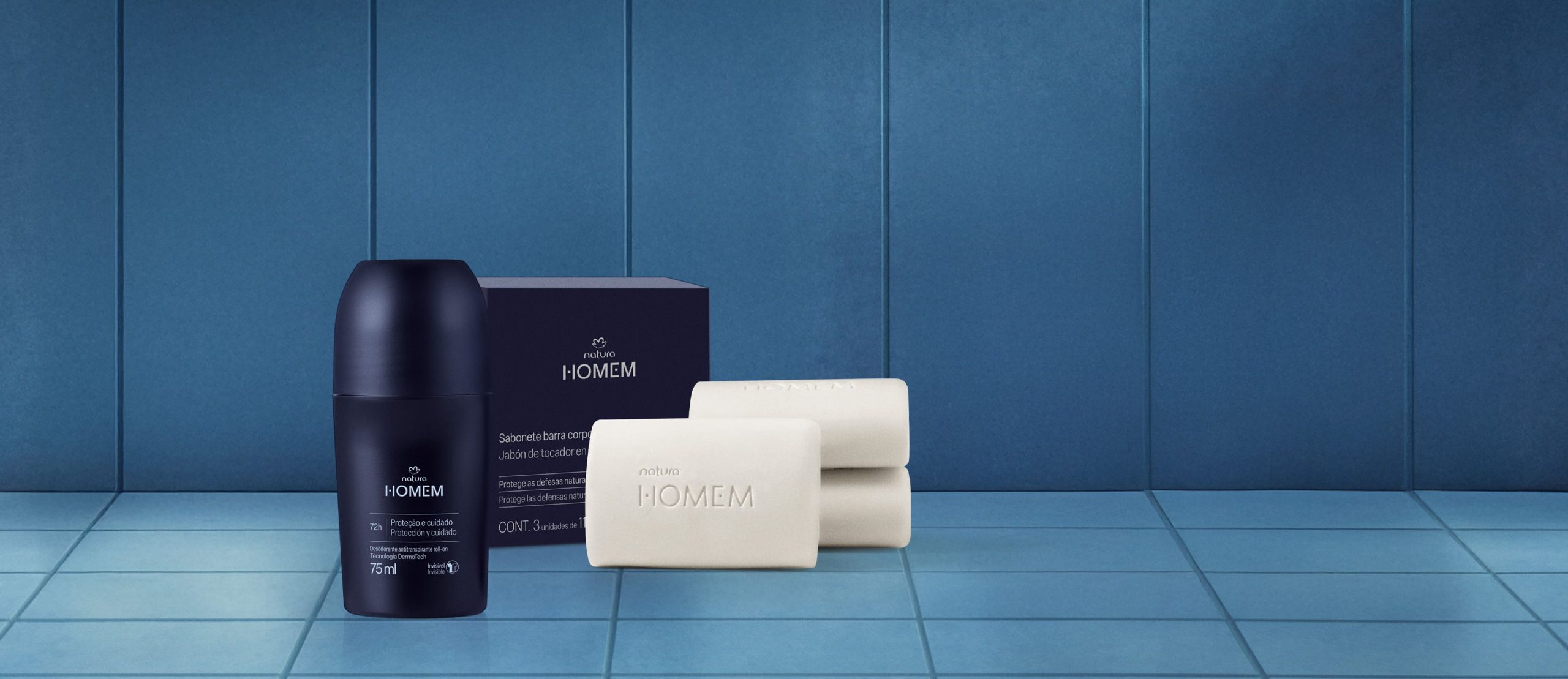 Kit Desodorante Roll-on e Sabonete Corpo e Barba Natura Homem (2 produtos) 1 Kit Desodorante Roll on e Sabonete Corpo e Barba Natura Homem scaled