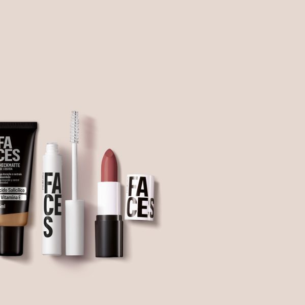 Kit Faces Base Checkmatte, Máscara Incolor e Batom Matte