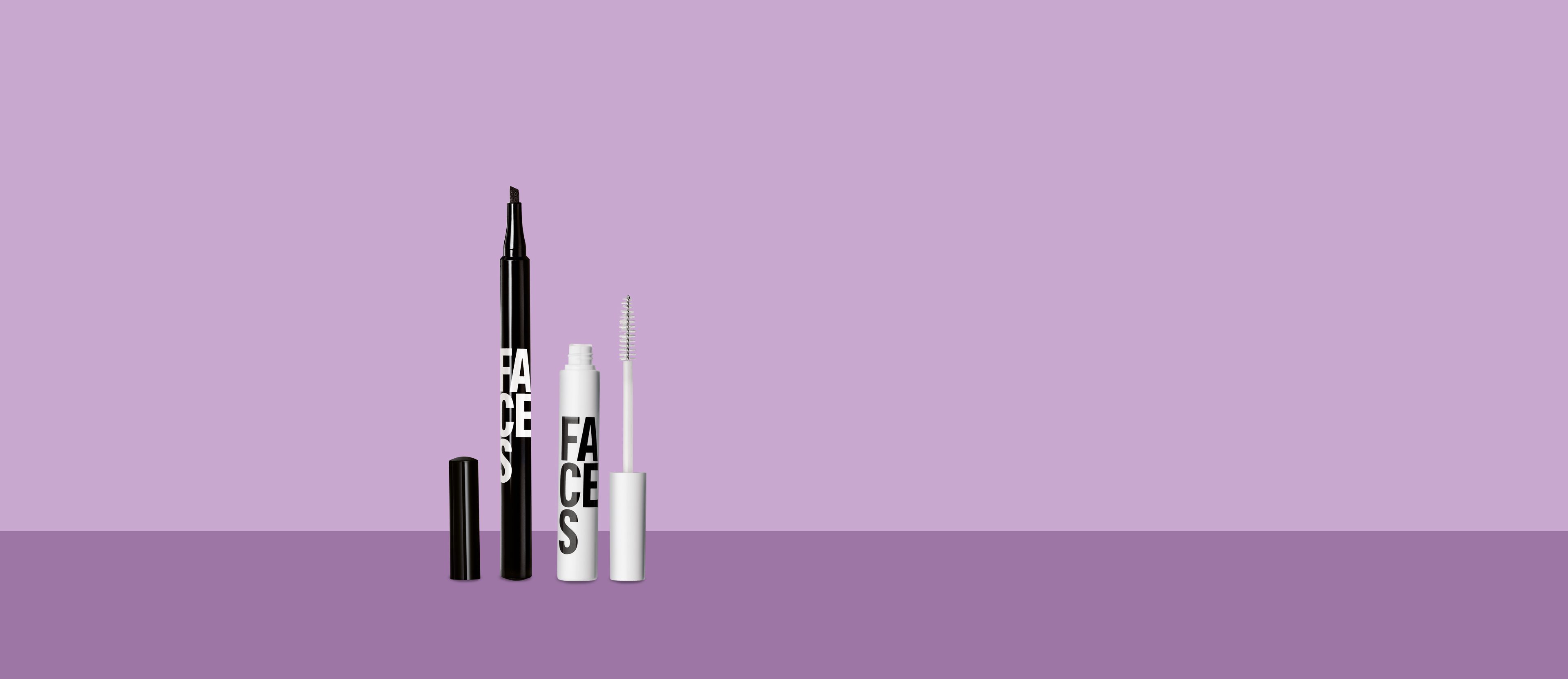Kit Faces Caneta Delineadora Preta e Mascara Incolor 2 produtos