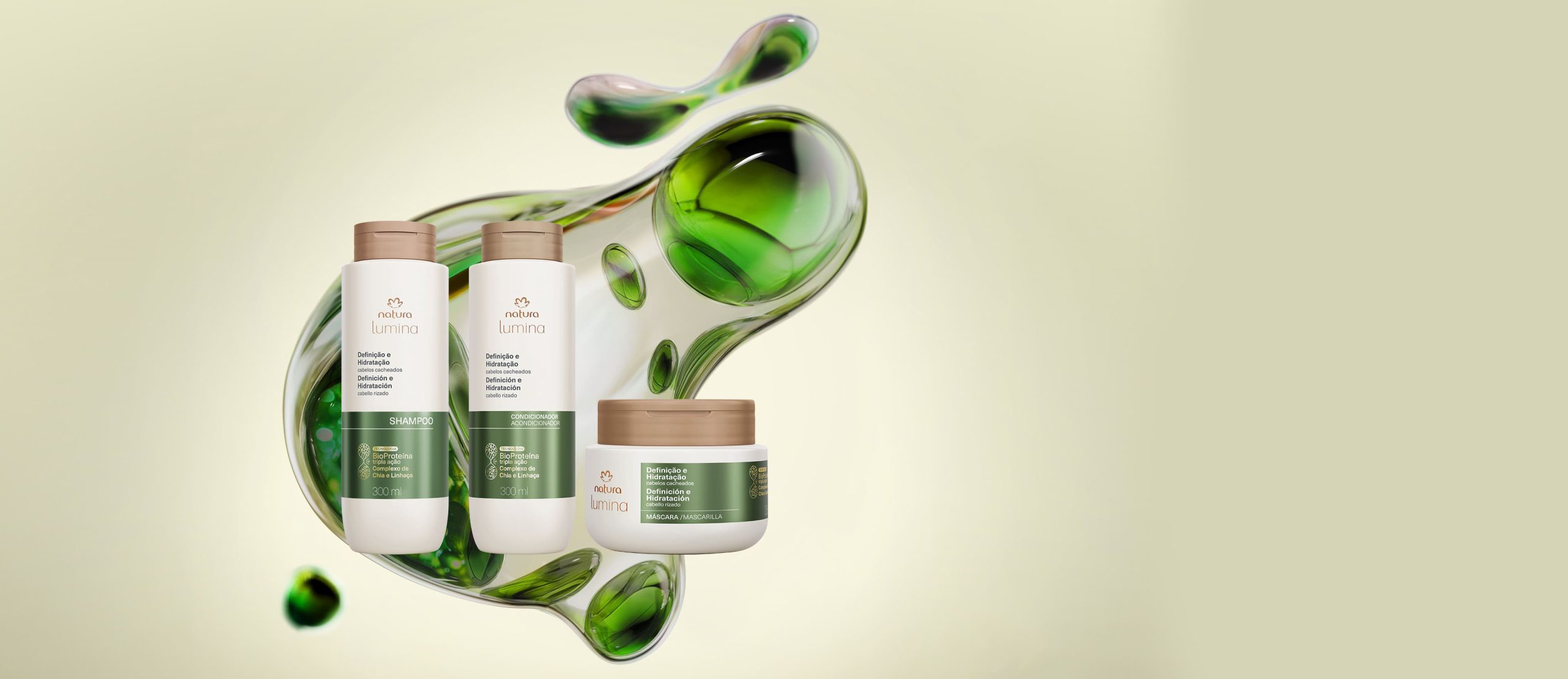 Kit Lumina Cacheados Shampoo, Condicionador e Máscara (3 produtos) 1 Kit Lumina Cacheados Shampoo Condicionador e Mascara 3 produtos scaled
