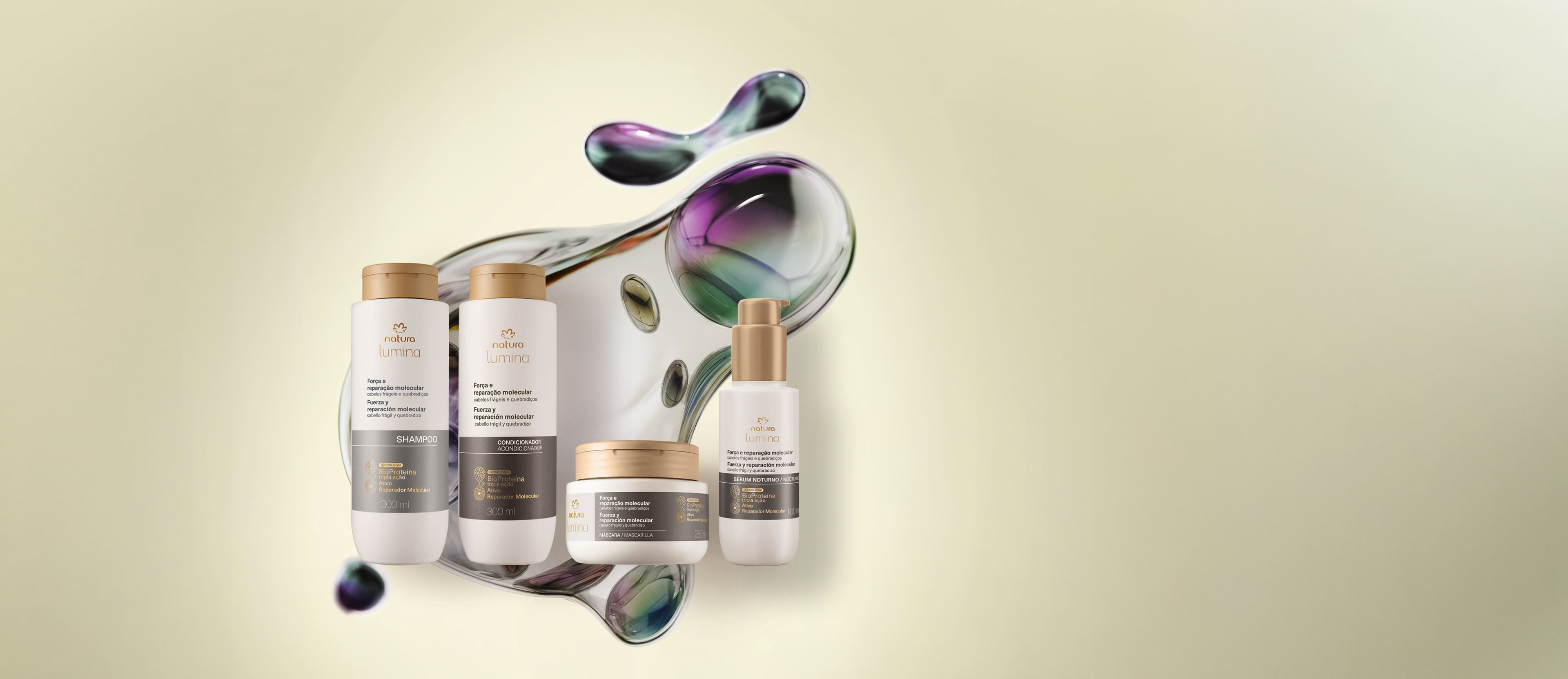 Kit Lumina Forca e Reparacao Molecular 4 produtos