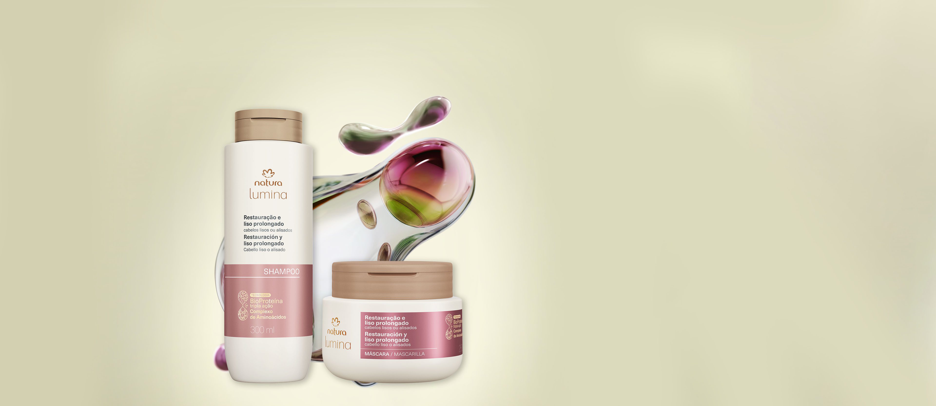Kit Lumina Restauracao e Liso Prolongado Shampoo e Mascara