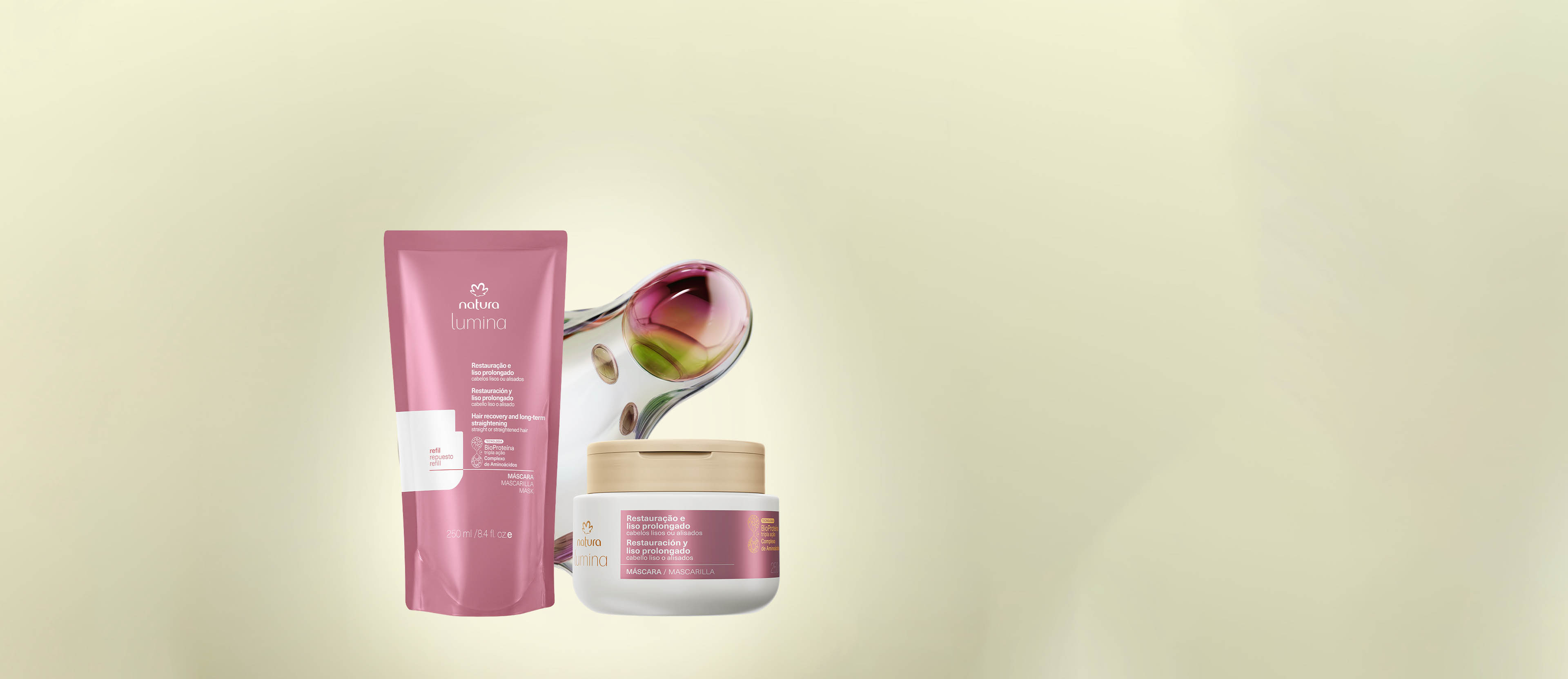 Kit Mascara com Refil Lumina Restauracao e Liso Prolongado
