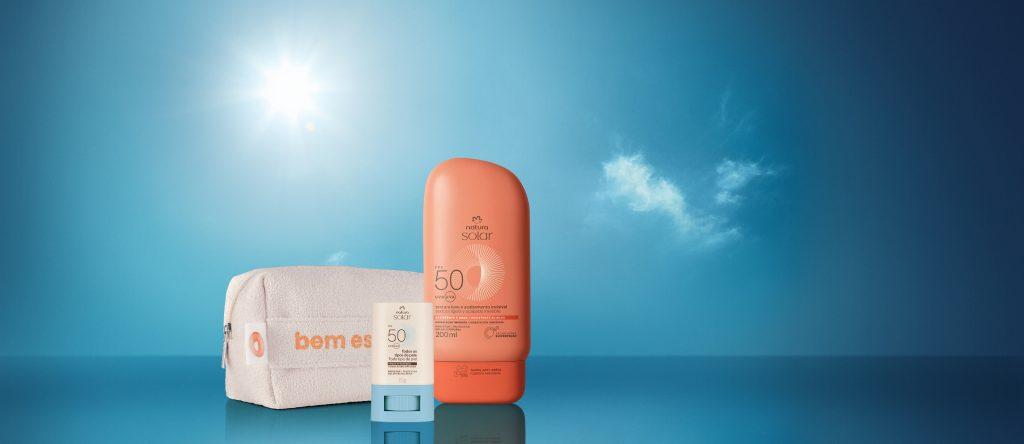 Kit Protetor Solar Facial Stick e Protetor Solar Corporal FPS 50 com acessório Natura Solar