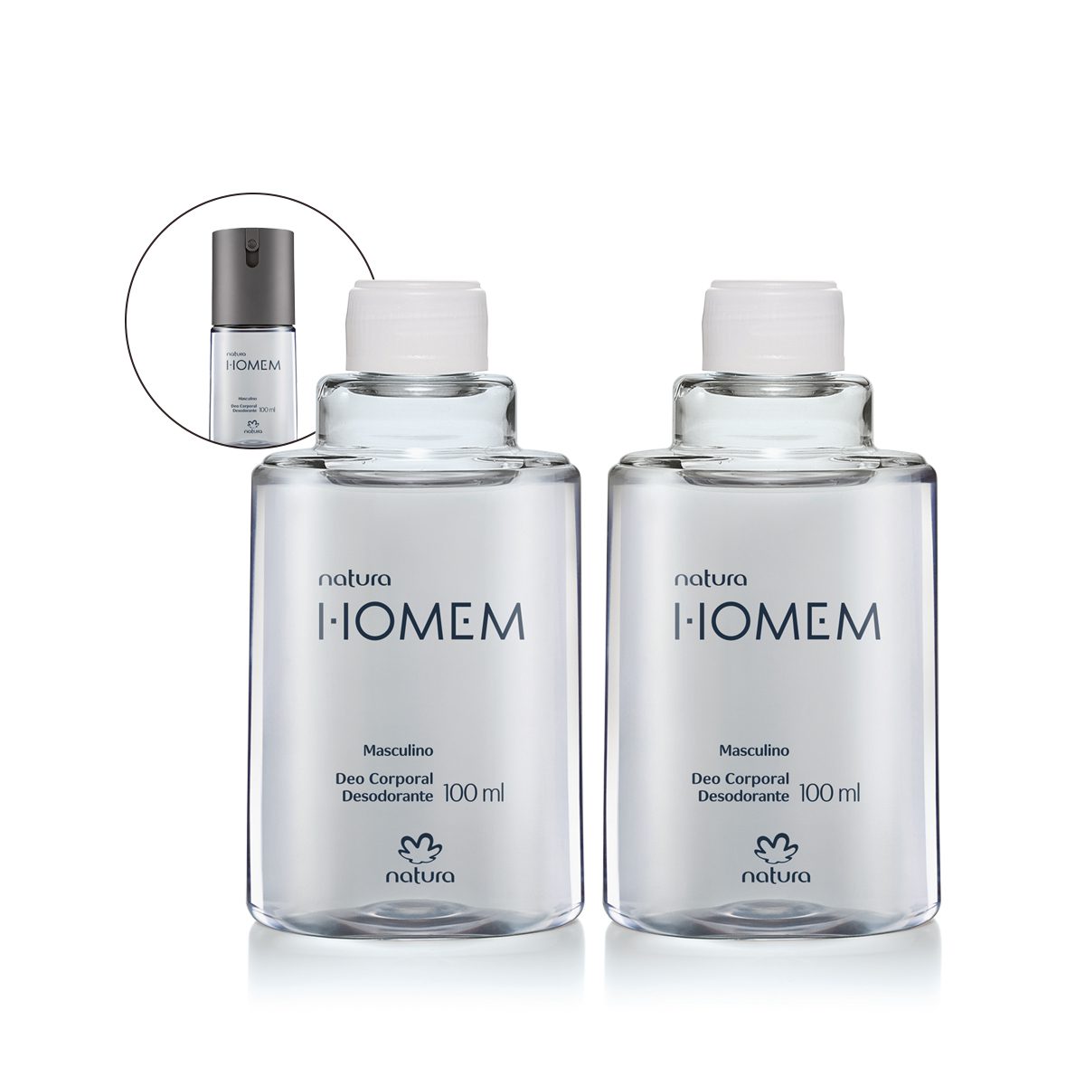 Kit Refil Desodorante Corporal Natura Homem 2 unidades