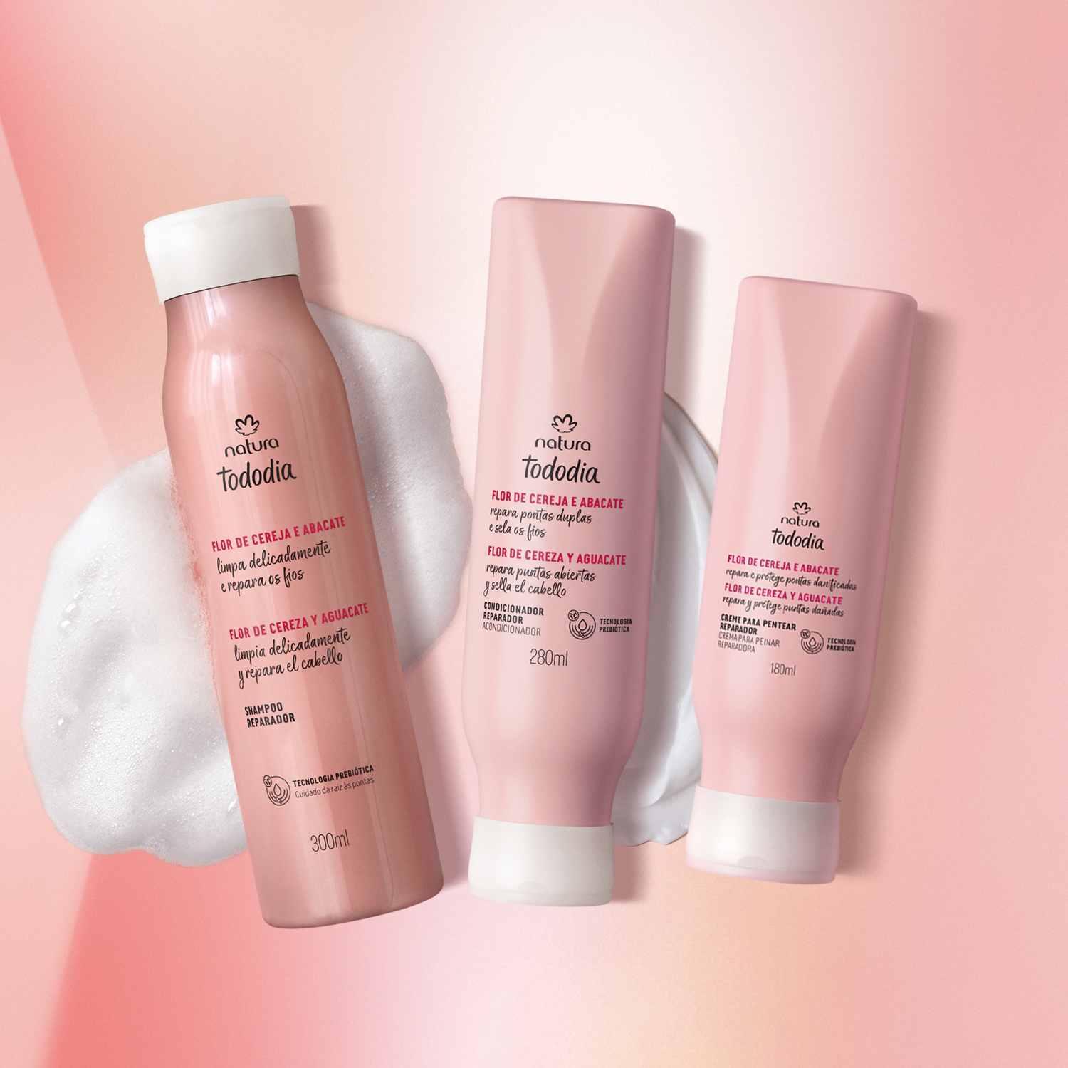 Kit Reparador Tododia Flor de Cereja e Abacate 3 produtos