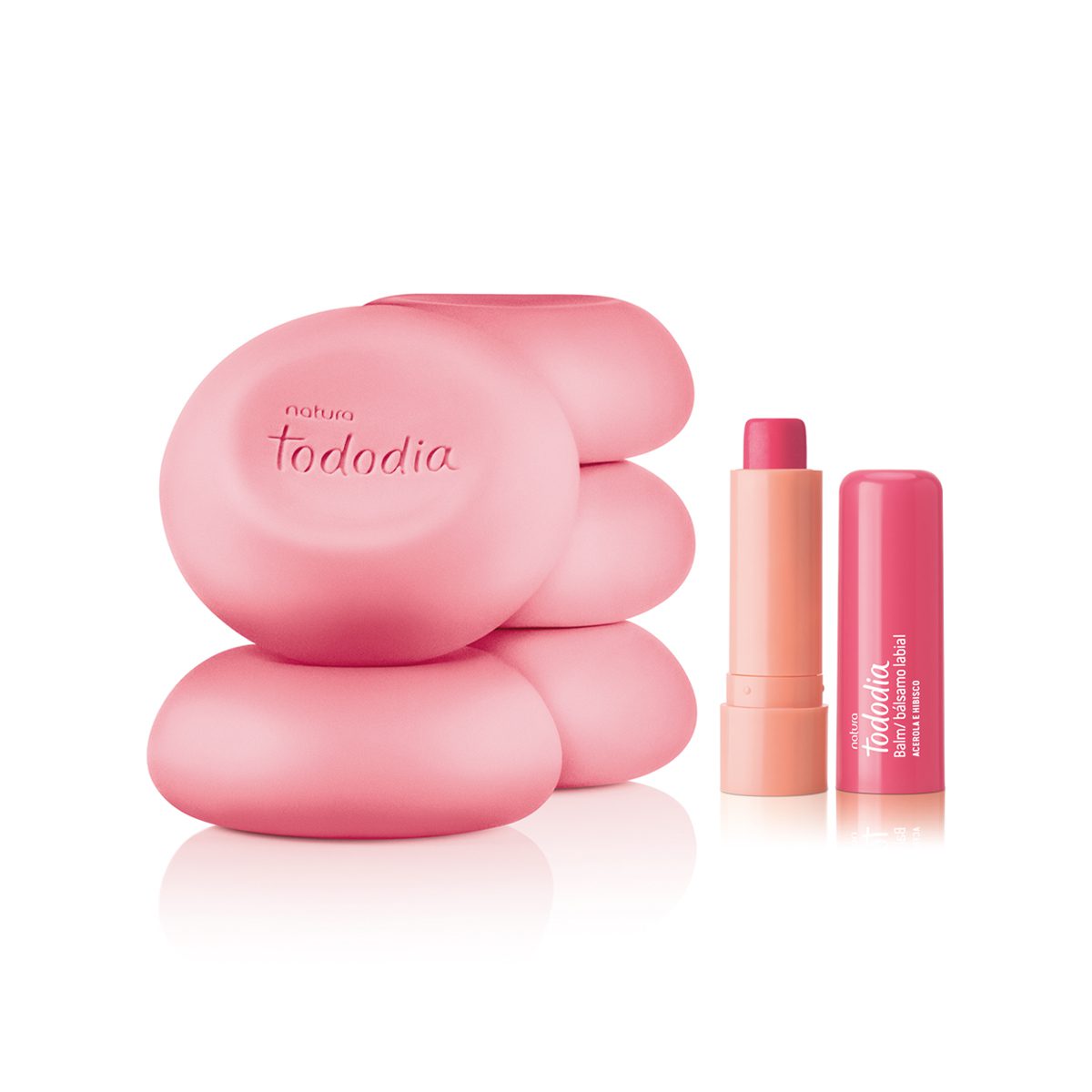 Kit Sabonete em Barra e Balm Tododia Acerola e Hibisco