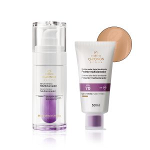 Kit Sérum Multiclareador e Protetor Multiclareador FPS 70 Médio Claro Chronos Derma [NATBRA-241081]
