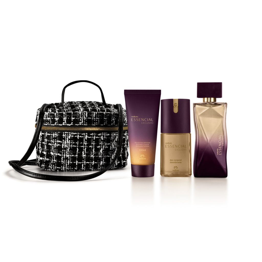 Presente Natura Essencial Exclusivo Feminino Completo com Bolsa (4 produtos)